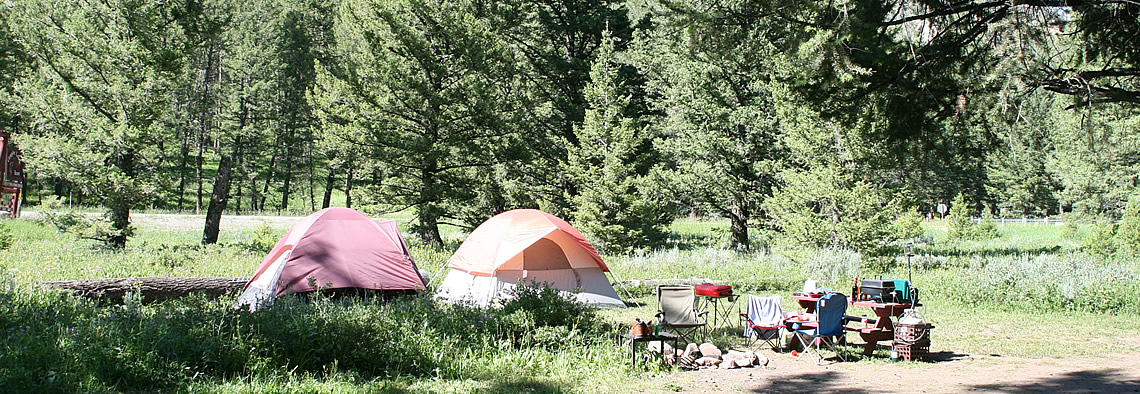West Yellowstone campground on the Madison River